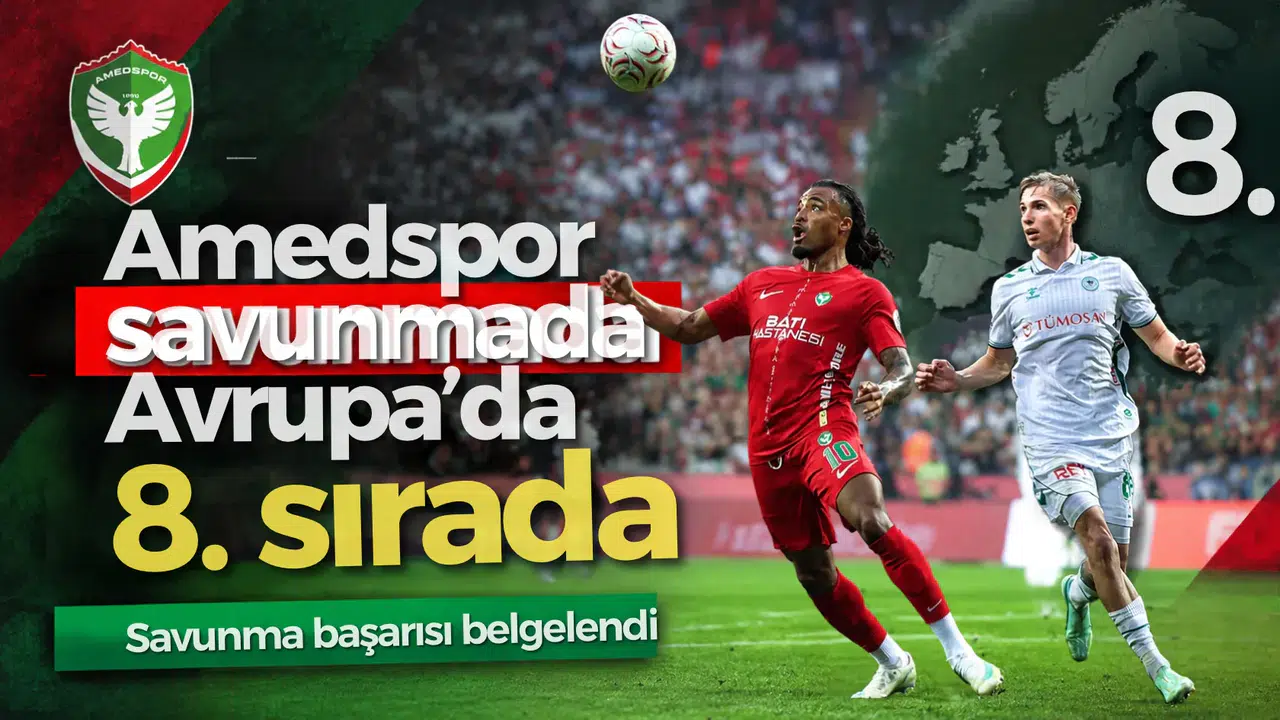Amedspor'un savunma başarısı belgelendi: Avrupa çapındaki listede 8. sırada yer aldı