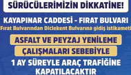 Diyarbakır'ın işlek bulvarı trafiğe kapatılacak: 1 ay boyunca geçilemeyecek