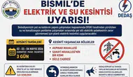 Diyarbakır'ın ilçesinde 3 gün elektrik ve su kesintisi yaşanacak