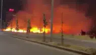 Kayapınar Mezopotamya Bulvarı’nda korkutan yangın Ekipler alevleri gece söndürdü