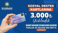 Diyarbakır'da 13 bin 650 kişinin hesabına 3'er bin TL yatırıldı