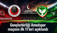 Gençlerbirliği Amedspor maçının ilk 11'leri resmen açıklandı: Şaşırtan tercihler var