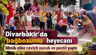 Diyarbakır'da çocukların bağbozumu heyecanı: Minik eller cevizli sucuk ve pestil yaptı