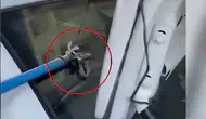 Çermik'te otomobil bagajına giren yılan, esnafın müdahalesiyle doğaya salındı