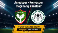 Amedspor Konyaspor maçı canlı yayın bilgisi: Karşılaşma saat kaçta hangi kanalda?