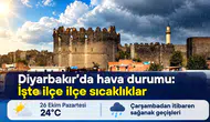 Diyarbakır'da ilçe ilçe hava durumu belli oldu: İşte sıcaklıklar