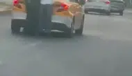 Diyarbakır Yenişehir'de akıllara durgunluk veren patenli taksi yolculuğu