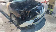 Ergani yolunda korkutan yangın Hareket halindeki SUV araçtan alevler yükseldi