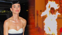 Ünlü şarkıcı Katy Perry, klip için kendini ateşe verdi!