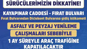 Diyarbakır'ın işlek bulvarı trafiğe kapatılacak: 1 ay boyunca geçilemeyecek