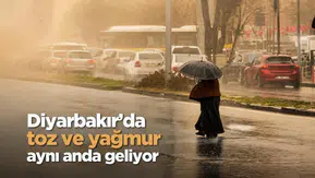 Diyarbakır'da hava aniden döndü: Toz ve yağmur aynı anda geliyor