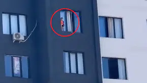 Diyarbakır Yenişehir'de yürekleri ağza getiren manzara 12'nci katta pencereye çıktı