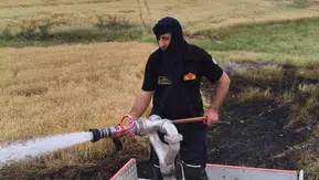 Silvan Çardak Mahallesi'nde hasat dönemi yangını İki dönümlük buğday tarlası yandı