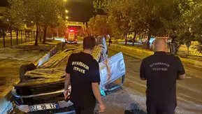 Ergani-Diyarbakır kara yolunda feci kaza: Kontrolden çıkan otomobil takla attı