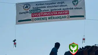 Amedspor taraftarlarından uyuşturucuya karşı sokak seferberliği: İşte o pankart