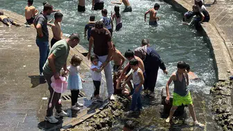 Diyarbakır'da termometreler 40 dereceyi gösterince çocuklar soluğu Anzele'de aldı