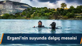 Ergani'nin suyunda dalgıç mesaisi: Izgaraları tıkayan birikintiler temizlendi