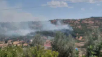 Dicle'de korkutan örtü yangını Yeşiltepe Mahallesi'nde alevler kontrol altına alınıyor