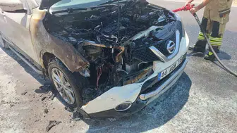 Ergani yolunda korkutan yangın Hareket halindeki SUV araçtan alevler yükseldi