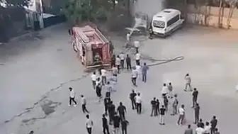 Silvan Cami Mahallesi'nde korkutan yangın Park halindeki araç küle döndü