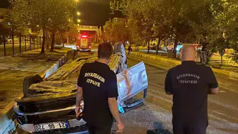 Ergani-Diyarbakır kara yolunda feci kaza: Kontrolden çıkan otomobil takla attı