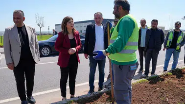 Diyarbakır'da Mardin Yolu ve Karacadağ Caddesi'ndeki peyzaj düzenlemesine Eşbaşkan denetimi