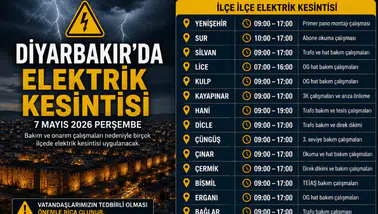Diyarbakır’da elektrik kesintisi uyarısı: İlçe ilçe liste