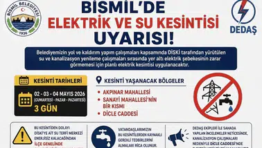 Diyarbakır'ın ilçesinde 3 gün elektrik ve su kesintisi yaşanacak