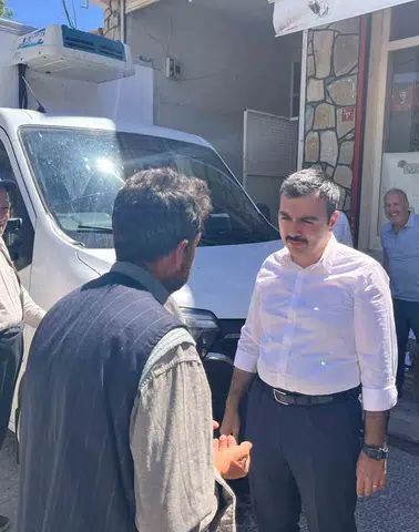 Dicle'de saha ziyareti Kaymakam Atış ilçe esnafı ve vatandaşlarla bir araya geldi