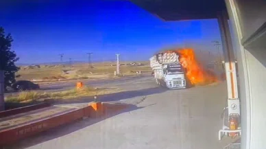 Silvan’da yanan kamyon akaryakıt istasyonuna girdi