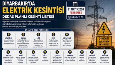 Diyarbakır’da 21 Mayıs’ta geniş çaplı elektrik kesintisi: Hangi ilçelerde enerji verilmeyecek?