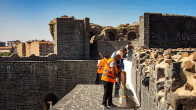 Diyarbakır Surları'nda hummalı çalışma: Tarihi dokunun temizliği için kollar sıvandı
