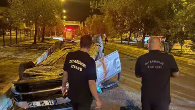 Ergani-Diyarbakır kara yolunda feci kaza: Kontrolden çıkan otomobil takla attı