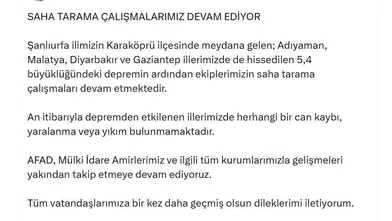 Şanlıurfa merkezli deprem Diyarbakır'da da hissedildi: Bakan Çiftçi'den açıklama geldi