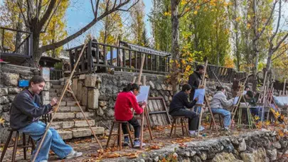 Diyarbakırlı öğrenciler doğa ve tarihi tuvale taşıyor