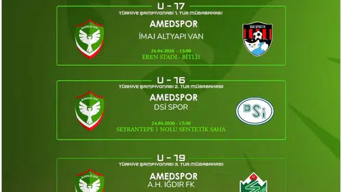 Amedspor Akademi takımlarının kritik günü: 3 farklı yaş grubu sahada