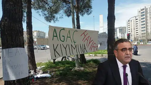 Diyarbakır'da ağaç sökümüne tepki gösteren vatandaşlara Tanrıkulu'ndan destek