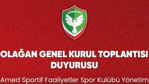 Amedspor Kulübü'nden genel kurul duyurusu: Tarih netleşti