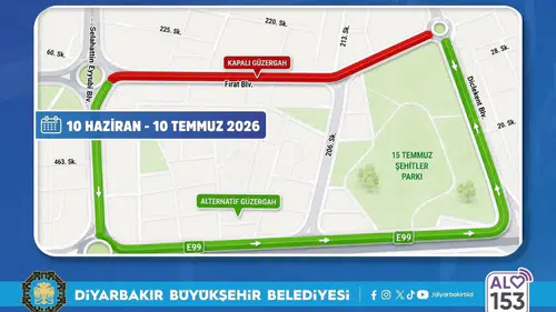 Diyarbakır'da kilit yol 1 ay boyunca trafiğe kapatıldı: Büyükşehir duyurdu
