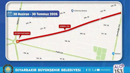 Diyarbakır'da sürücülere önemli uyarı: Cadde 1 ay boyunca trafiğe kapatılıyor