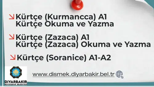 Diyarbakır’da ücretsiz Kürtçe kursları başlıyor: Üç seçenekten biri tercih edilebilir