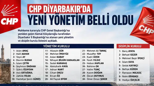 Kılıçdaroğlu döneminin CHP Diyarbakır İl Başkanlığı'nda yeni yönetim belli oldu