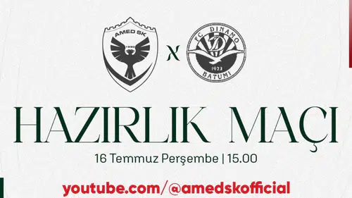 Amedspor'dan Dinamo Batumi maçı için canlı yayın duyurusu: Adres verildi