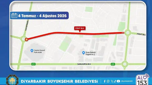 Diyarbakır'daki sürücülerin dikkatine: Bir ay boyunca trafiğe kapalı olacak