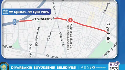 Diyarbakır'da sürücülerin dikkatine: Bir ay boyunca trafiğe kapalı olacak