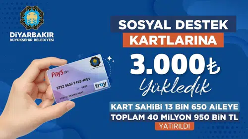 Diyarbakır'da 13 bin 650 kişinin hesabına 3'er bin TL yatırıldı