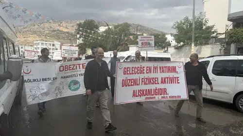 Diyarbakır Çermik'te obeziteye karşı farkındalık yürüyüşü: Sağlıklı yaşam için adım attılar