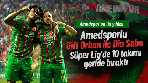 Amedsporlu Gift Orban ile Dia Saba Süper Lig'de 10 takımı geride bıraktı
