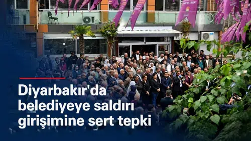 Diyarbakır'da belediyeye saldırı girişimine sert tepki: Eşbaşkanlar ve vekiller katıldı