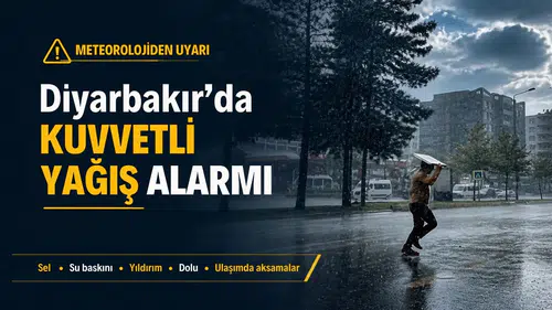 Diyarbakır'da kuvvetli yağış alarmı: Meteoroloji'den toz taşınımı uyarısı